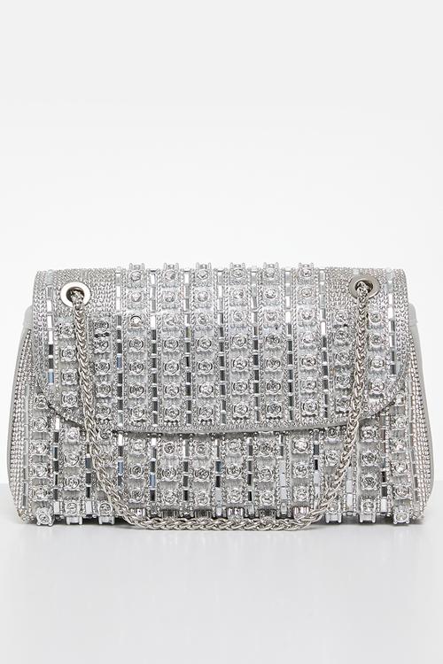 Jewelled Bag - Silver