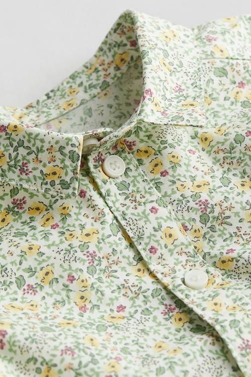 Short-sleeved patterned shirt - white floral