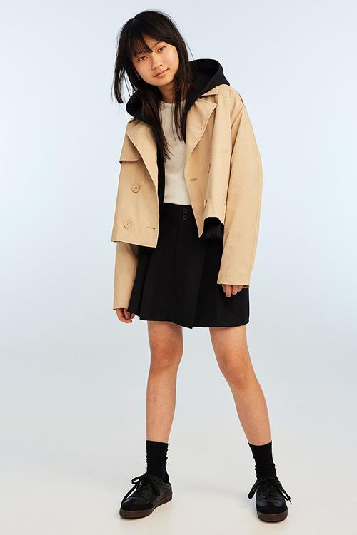 Pleated a-line skirt - black