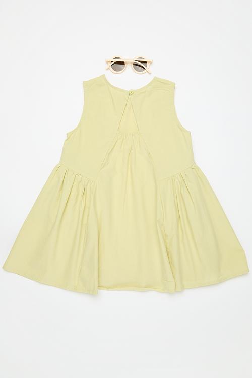 Ruched pockets dress - green
