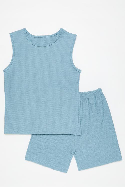 Top & short set-blue