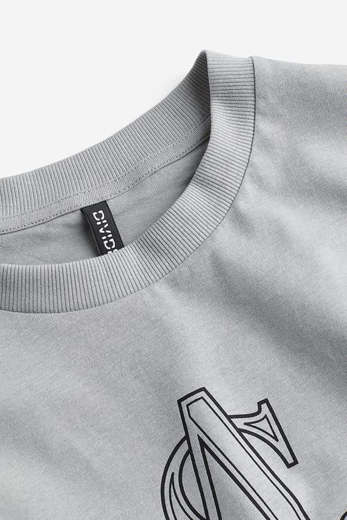 Oversized motif-detail t-shirt - grey & special collab