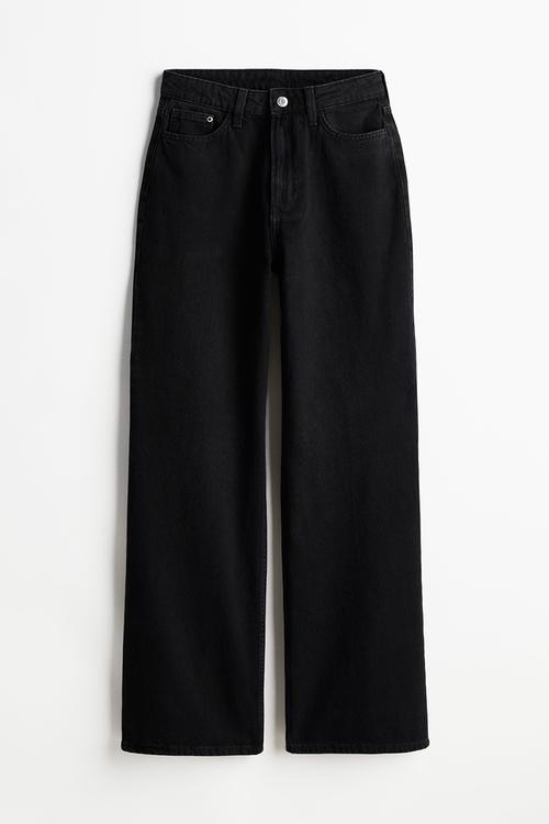 Curvy fit wide ultra high jeans - black