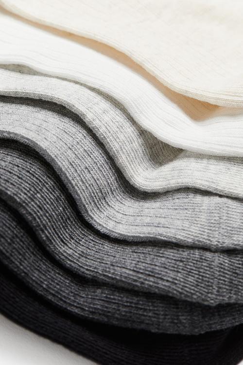 7-pack trainer socks - white,grey,black