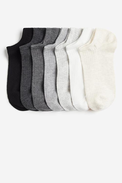 7-pack trainer socks - white,grey,black
