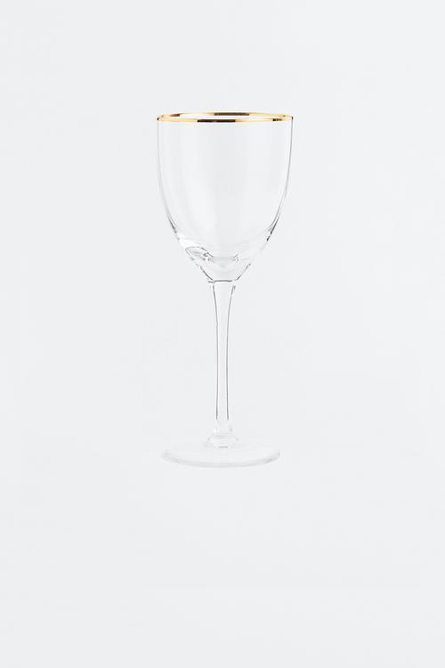 Wine glass - clear glass/gold-coloured