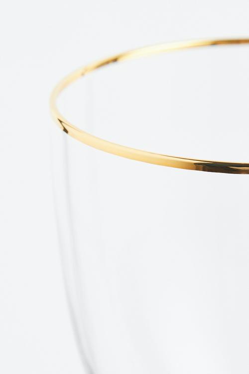 Wine glass - clear glass/gold-coloured