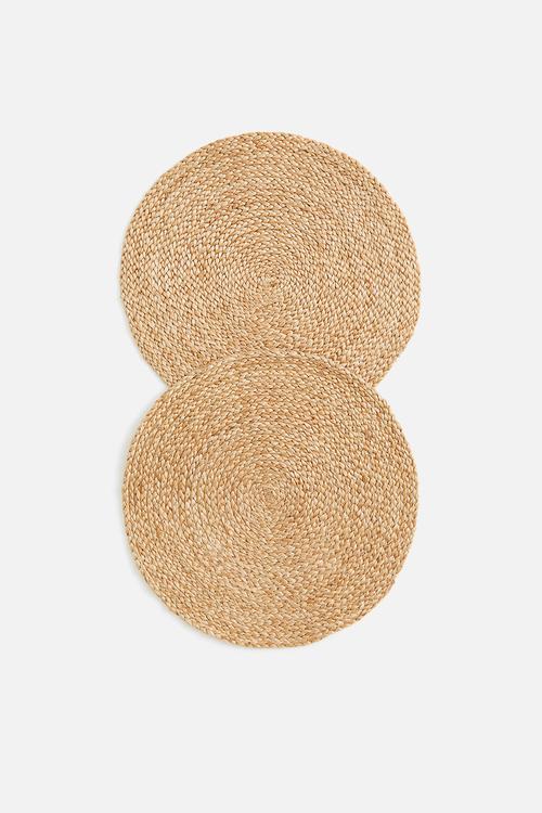 2 Pack jute place mats - beige