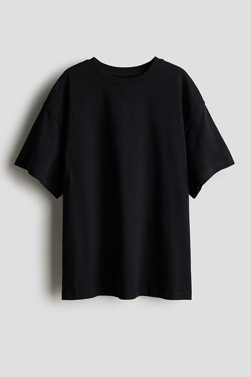 Oversized cotton jersey t-shirt - black
