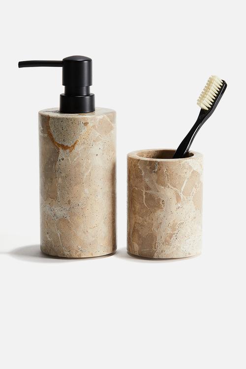 Marble soap dispenser - beige