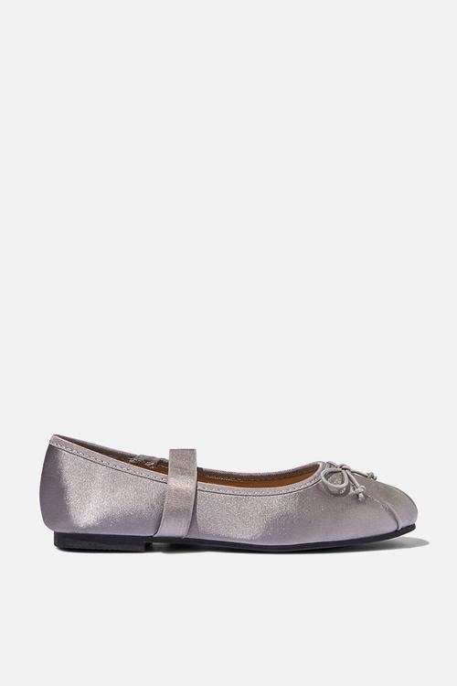 Olivia ballet flat - steel satin