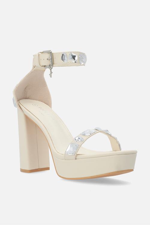 London 1 platform heel - bone