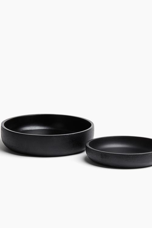Mango wood serving bowl - black
