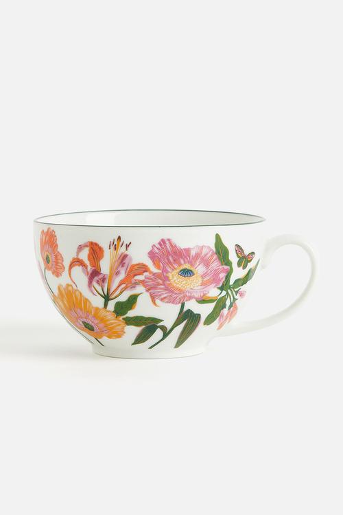 Porcelain cup - white floral