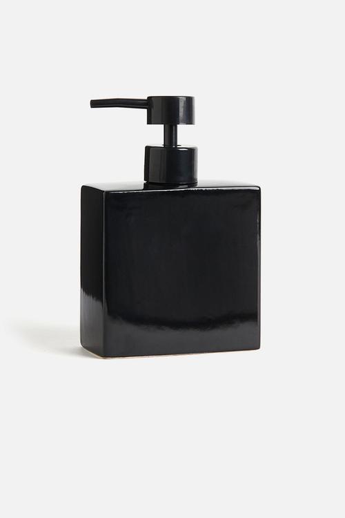 Stoneware soap dispenser - black