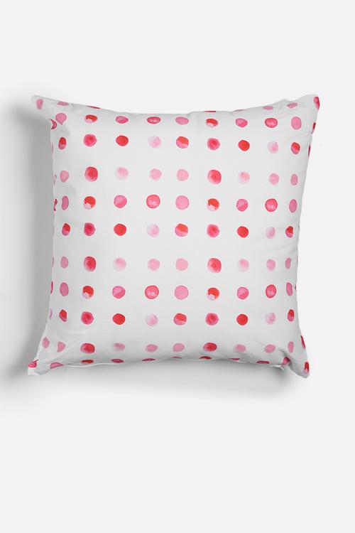 Pink dotty printed cushion