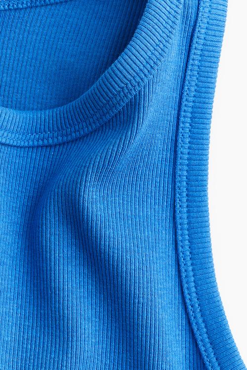 Cropped vest top - blue