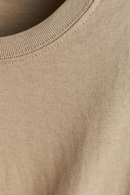 Shoulder-pad t-shirt dress - greige 