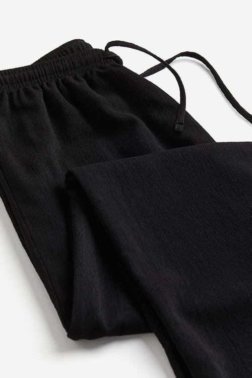 Wide pull-on trousers - black