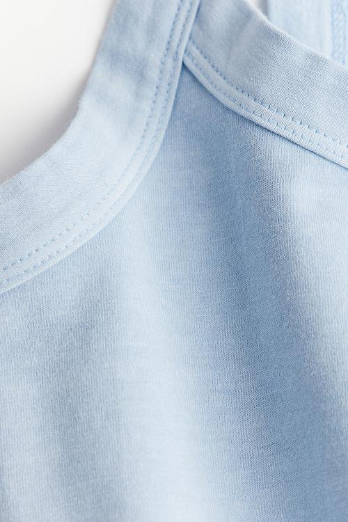Cropped strappy top - light blue