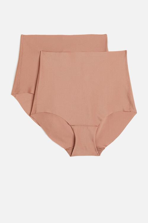 2 Pack invisible light shaping briefs - dark beige