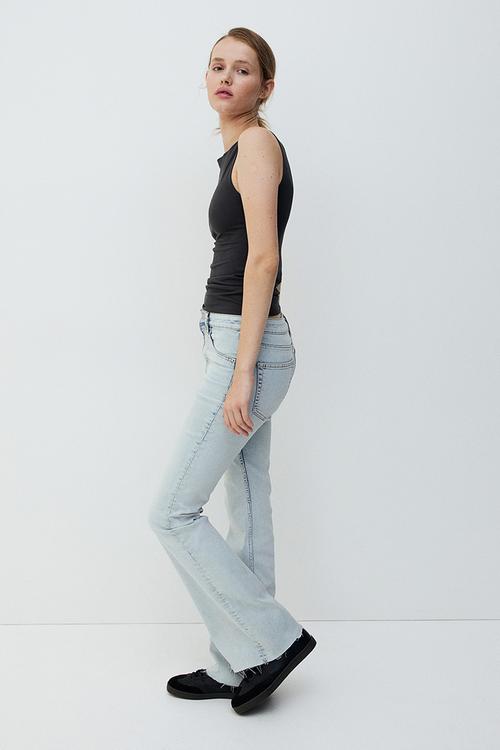 Flared high jeans - pale denim blue