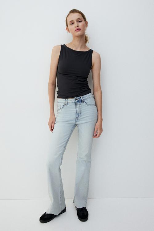 Flared high jeans - pale denim blue