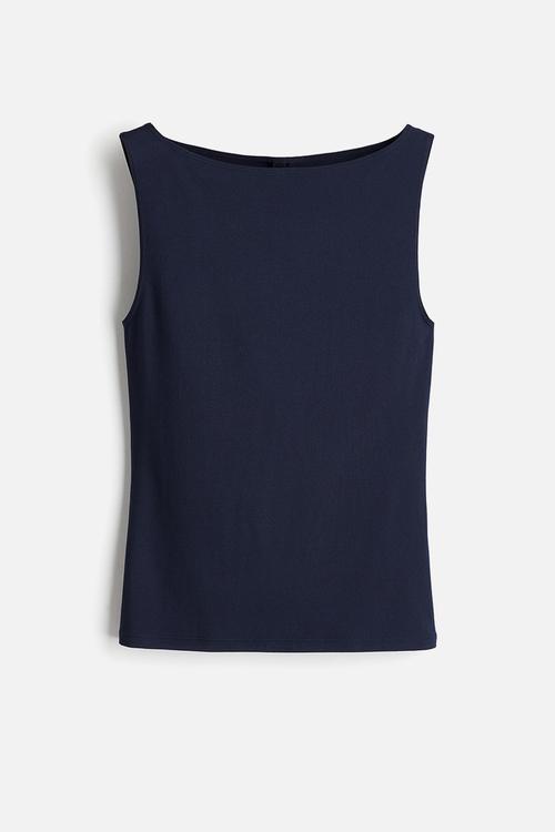 Boat-neck vest top - dark blue