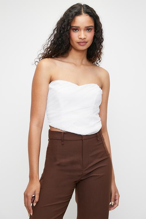 Tulle corset shell - white