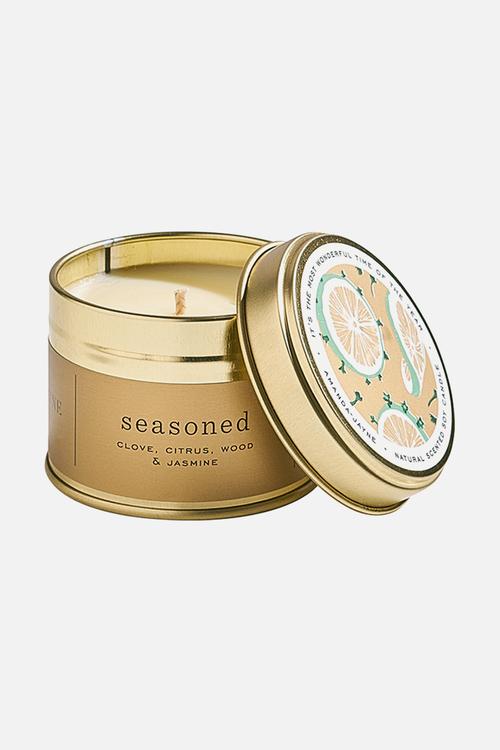 Seasoned Gold Travel Candle Tin