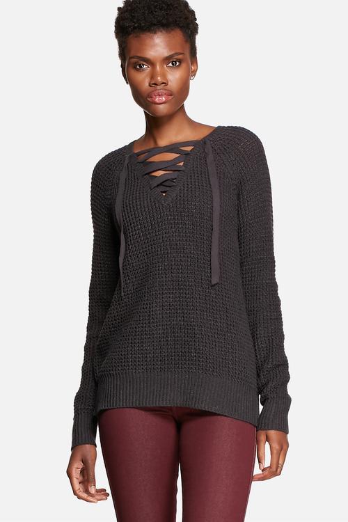 Lace-Up Sweater