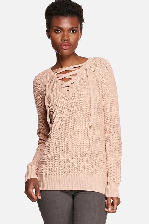 Lace-Up Sweater