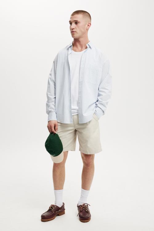 Twill Pleat Short - Ecru Twill