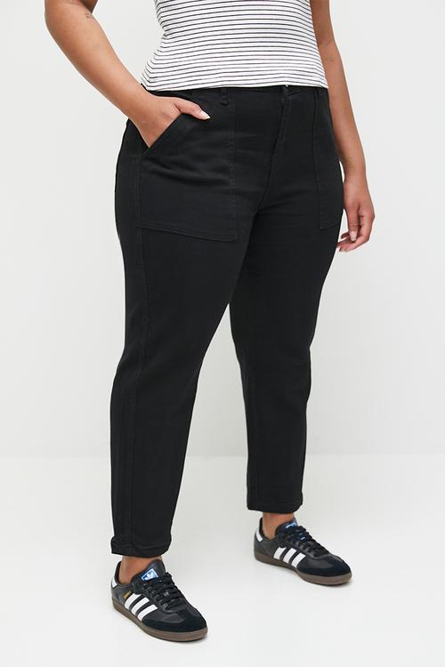 Plus Tapered Leg Jeans - Black