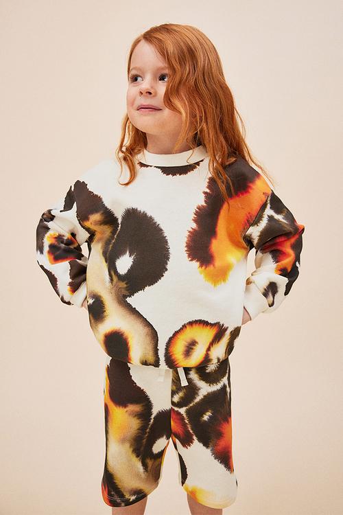 H&M x Rop van Mierlo: 2-piece sweatshirt set - white patterned