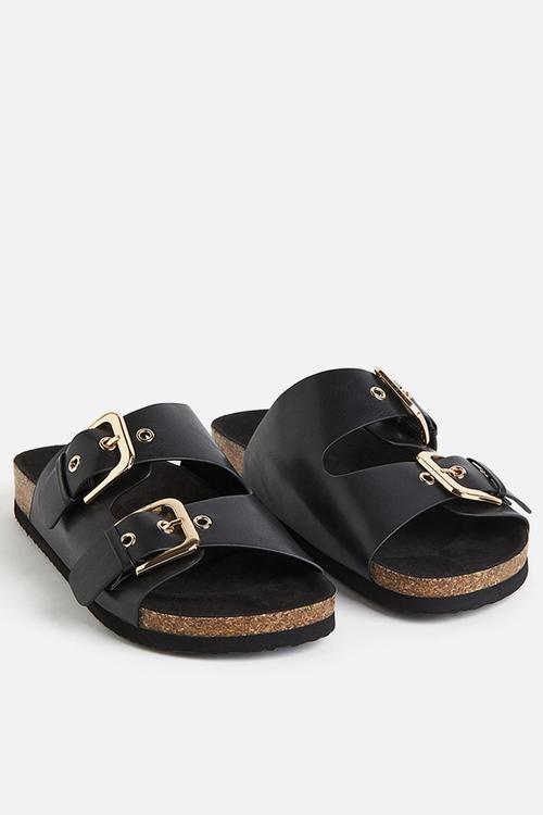 Two-strap slides - black