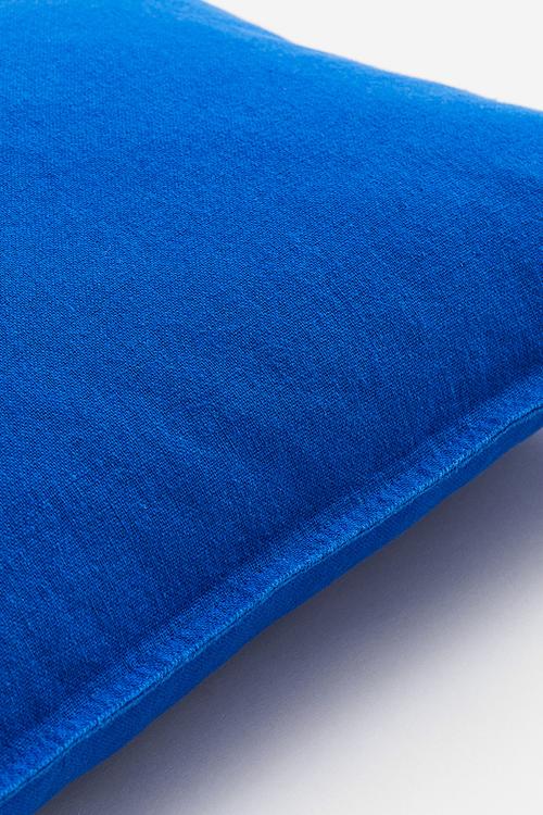 Linen-blend cushion cover - blue