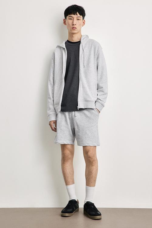 Regular fit sweatshorts - grey marl