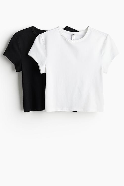 2-Pack T-shirts - white & black