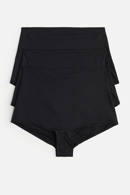 3-Pack microfibre shortie briefs - black
