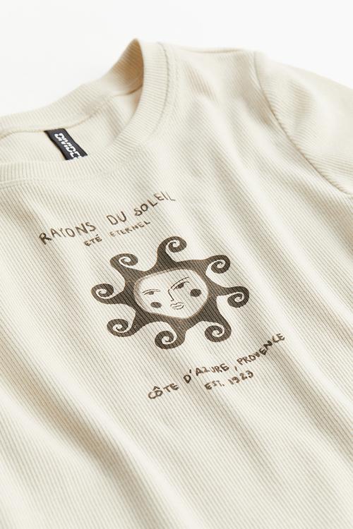 Fitted T-shirt - light beige sun