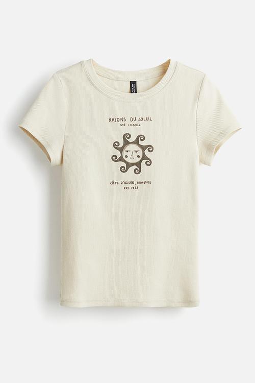 Fitted T-shirt - light beige sun