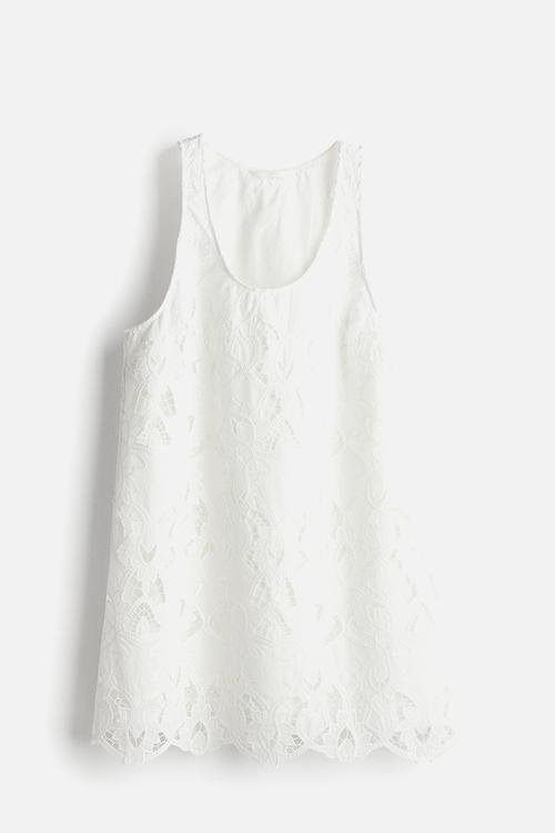 Broderie anglaise mini dress - white