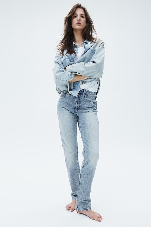 Slim straight high jeans - blue