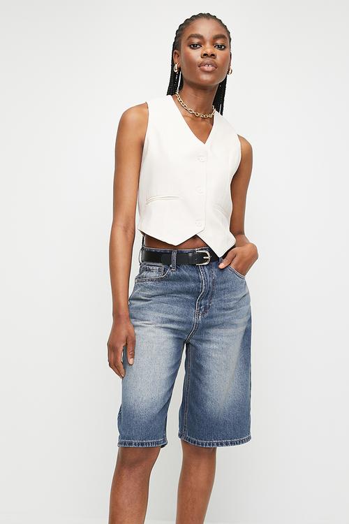 Denim Bermuda - med blue wash