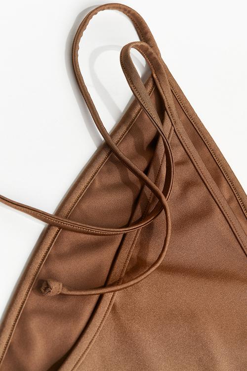 Tie tanga bikini bottoms - brown