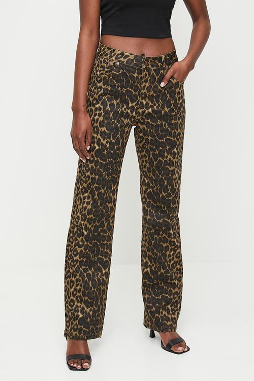 Straight Leg Jeans In Animal - Animal