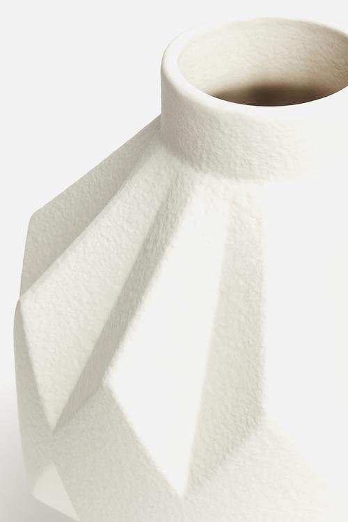 Tall stoneware vase - white