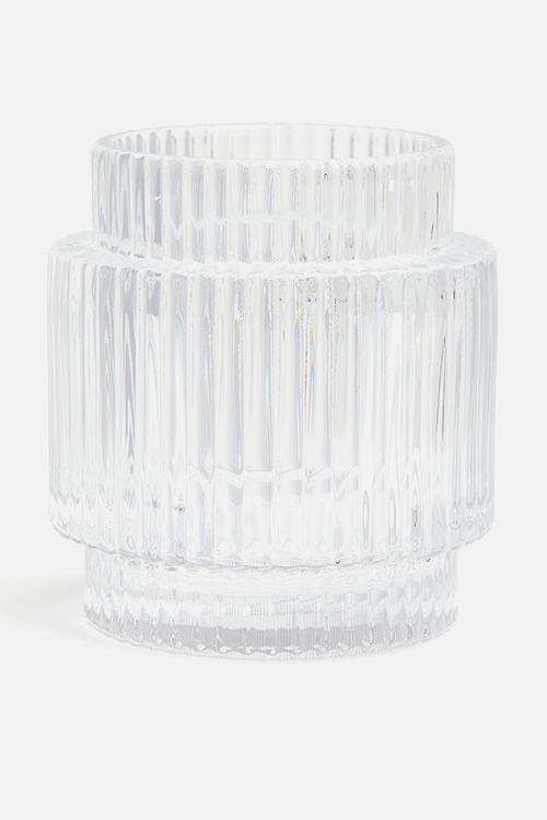 Glass candle holder - transparent