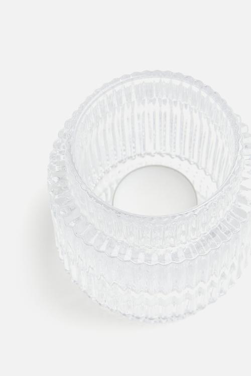 Glass candle holder - transparent